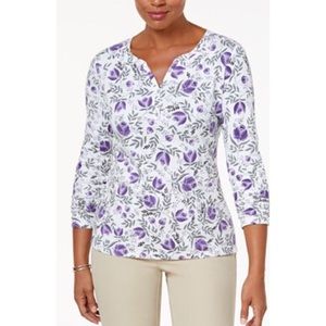 Karen Scott Long sleeve Henley top